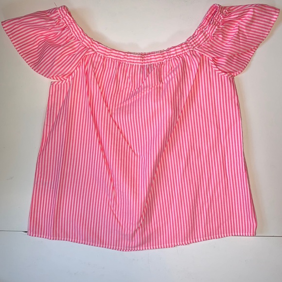 Vineyard Vines striped pink Off the shoulder top - Picture 6 of 8